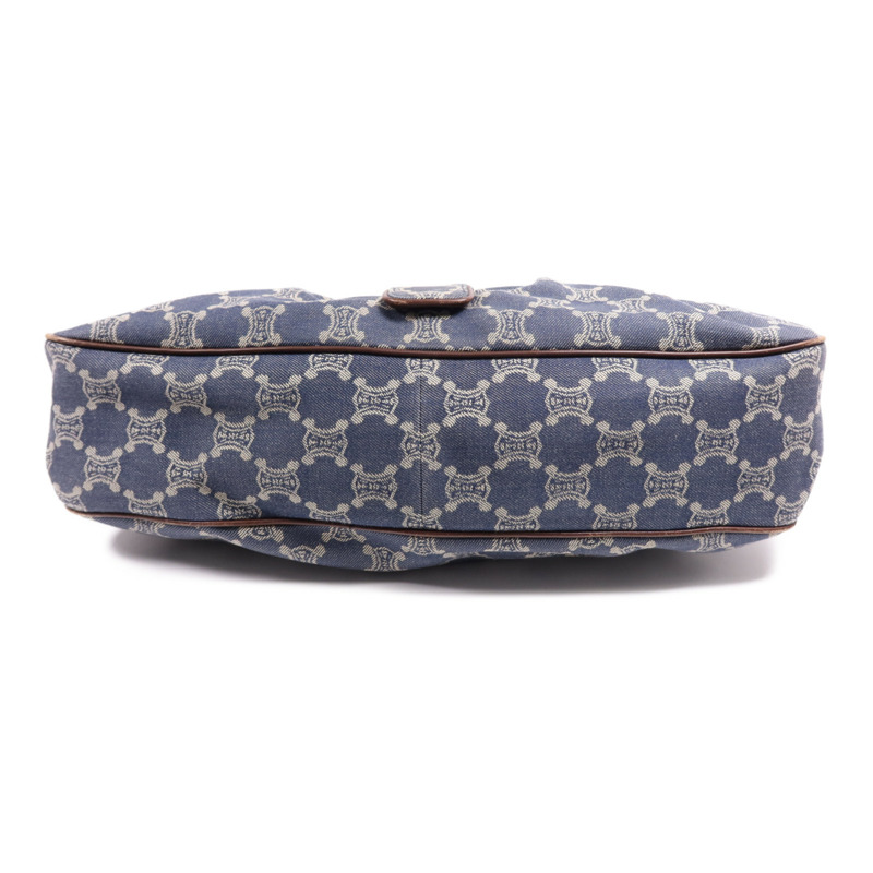 CELINE 牛仔布/皮革Macadam Hand Bag金扣手挽袋-3