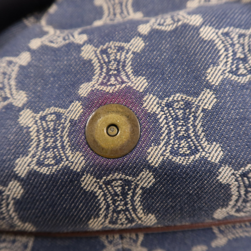 CELINE 牛仔布/皮革Macadam Hand Bag金扣手挽袋-14