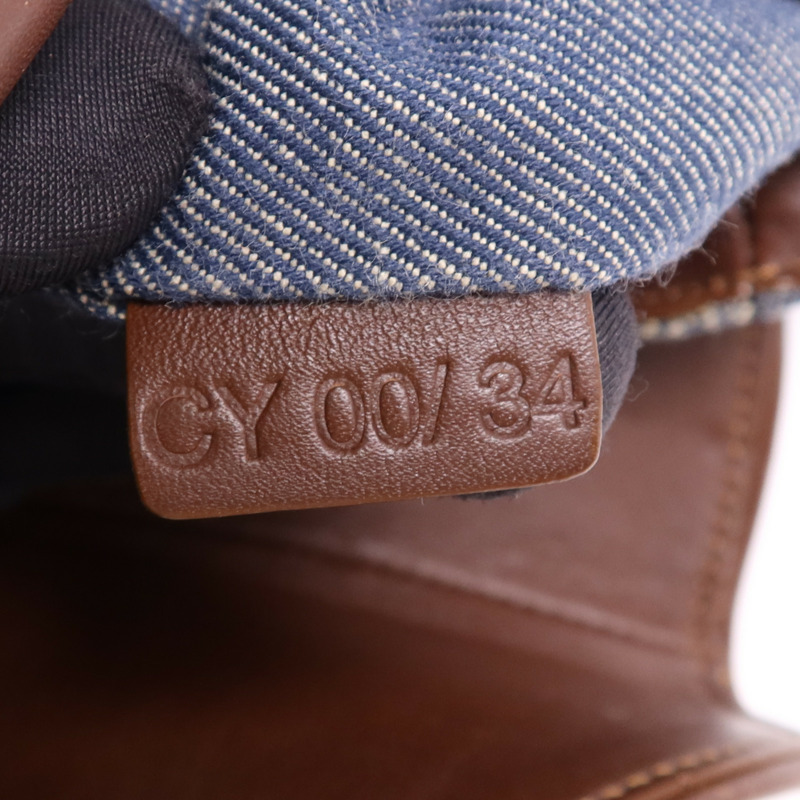 CELINE 牛仔布/皮革Macadam Hand Bag金扣手挽袋-19