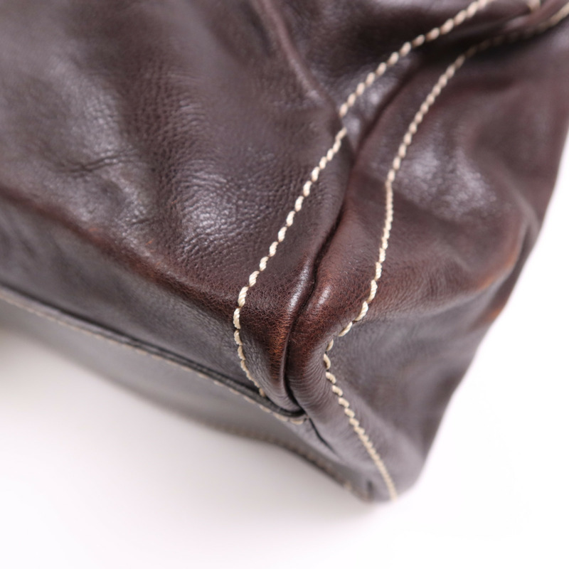 CELINE 牛皮皮革Bowling Bag金扣肩背袋-4