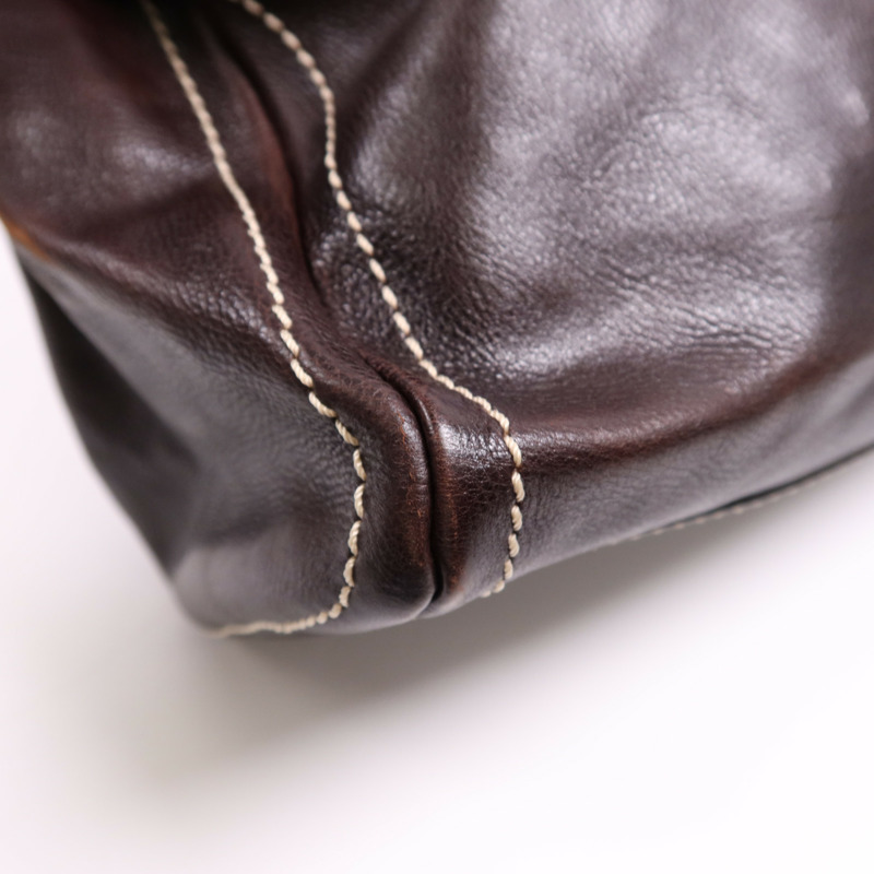 CELINE 牛皮皮革Bowling Bag金扣肩背袋-5