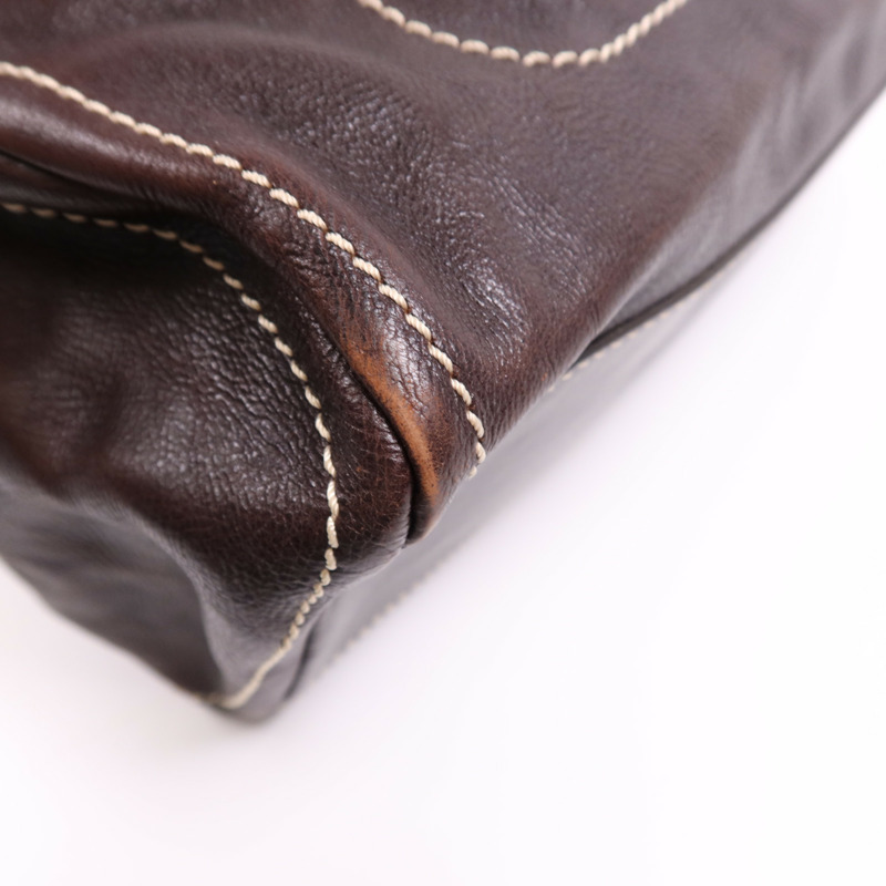 CELINE 牛皮皮革Bowling Bag金扣肩背袋-7