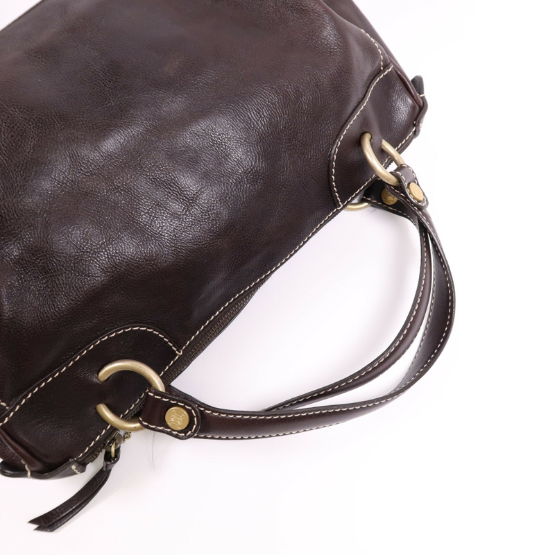 CELINE 牛皮皮革Bowling Bag金扣肩背袋-9