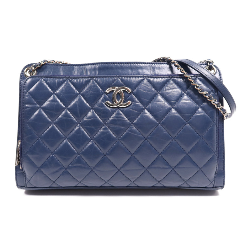 CHANEL 牛皮皮革Shoulder Bag銀扣鏈帶肩背袋-0