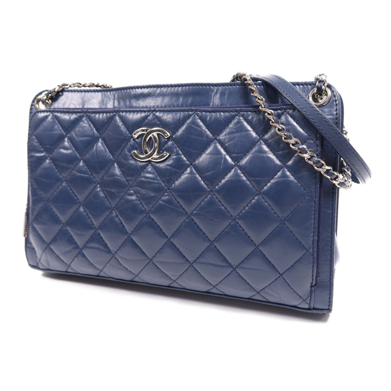 CHANEL 牛皮皮革Shoulder Bag銀扣鏈帶肩背袋-2