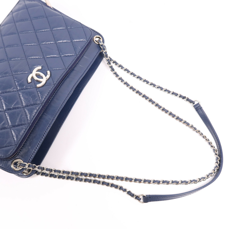 CHANEL 牛皮皮革Shoulder Bag銀扣鏈帶肩背袋-7