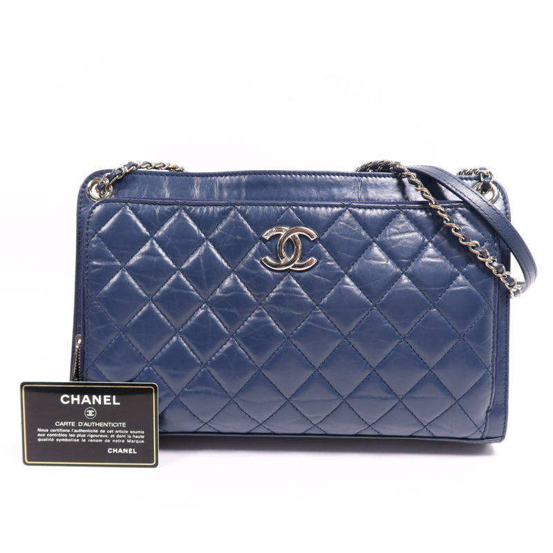 CHANEL 牛皮皮革Shoulder Bag銀扣鏈帶肩背袋-8