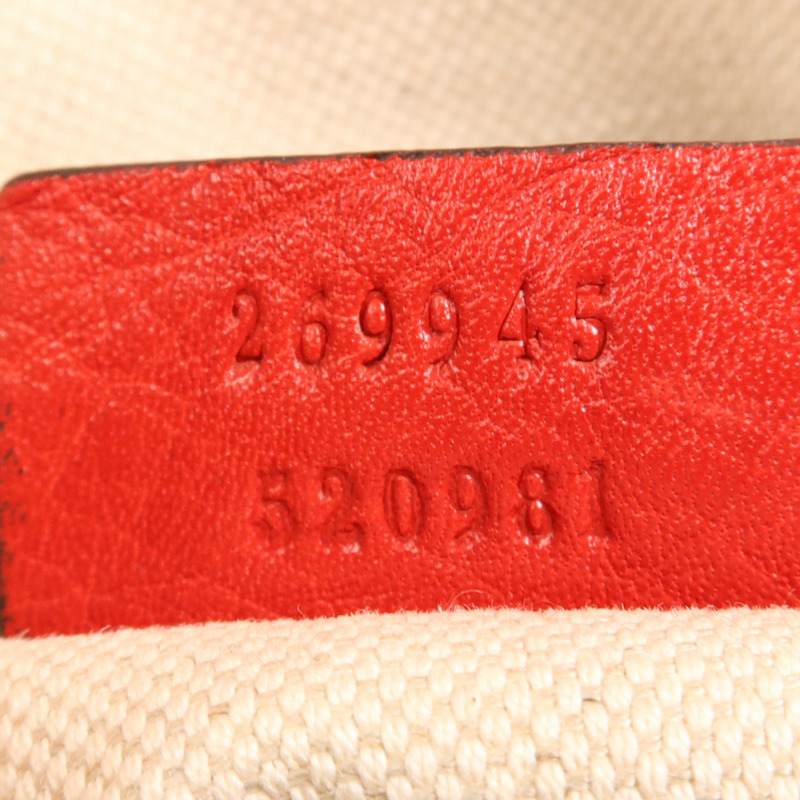 GUCCI 帆布/皮革Bella Bamboo Tassel金扣肩背袋-11