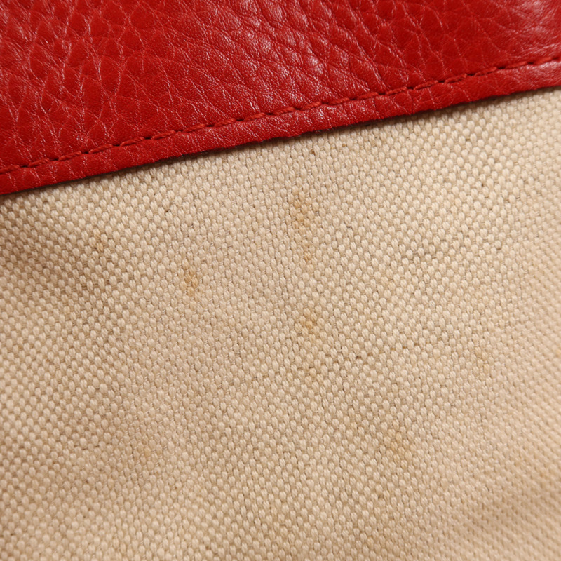 GUCCI 帆布/皮革Bella Bamboo Tassel金扣肩背袋-13