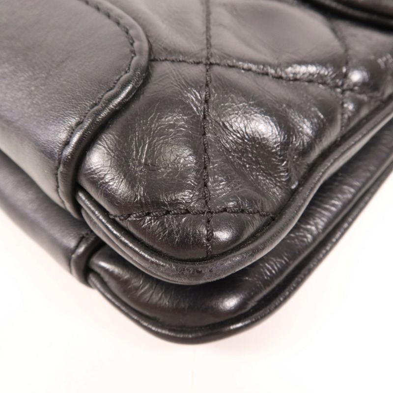 CHANEL 牛皮皮革Chain Shoulder銀扣肩背袋-5