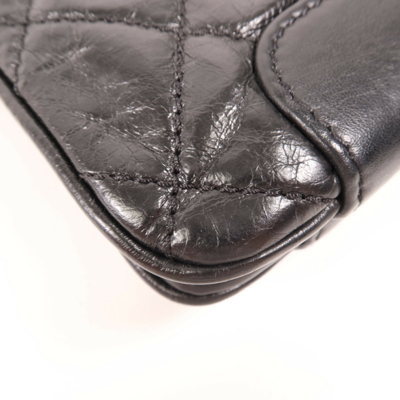 CHANEL 牛皮皮革Chain Shoulder銀扣肩背袋-8