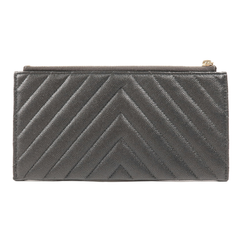 CHANEL 牛皮皮革Wallet金扣長錢包-1