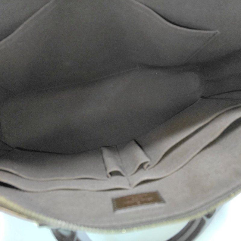 LOUIS VUITTON PORTE-DOCUMENTS 電腦公事包 棕色塗層帆布棋盤格手提包肩背包 金色五金-6