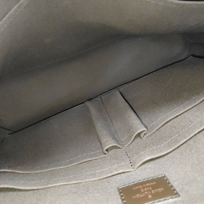 LOUIS VUITTON PORTE-DOCUMENTS 電腦公事包 棕色塗層帆布棋盤格手提包肩背包 金色五金-8