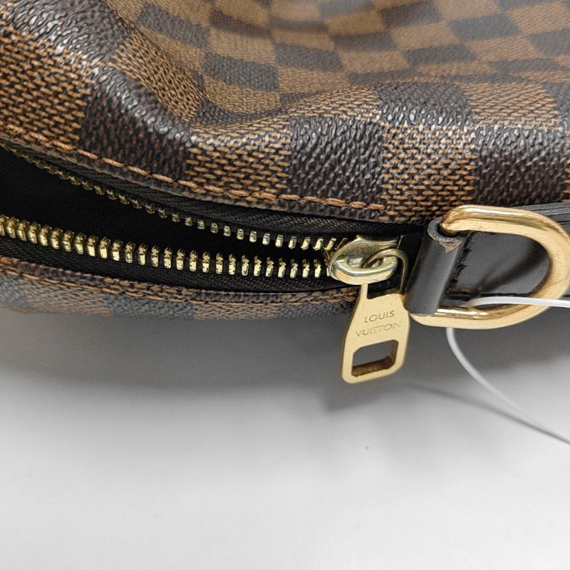 LOUIS VUITTON PORTE-DOCUMENTS 電腦公事包 棕色塗層帆布棋盤格手提包肩背包 金色五金-9