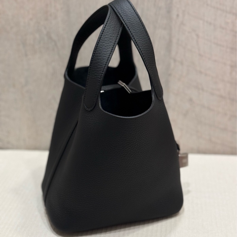 Hermes Picotin 18cm 黑色銀釦 K刻-2