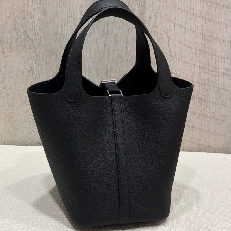 Hermes Picotin 18cm 黑色銀釦 K刻-3