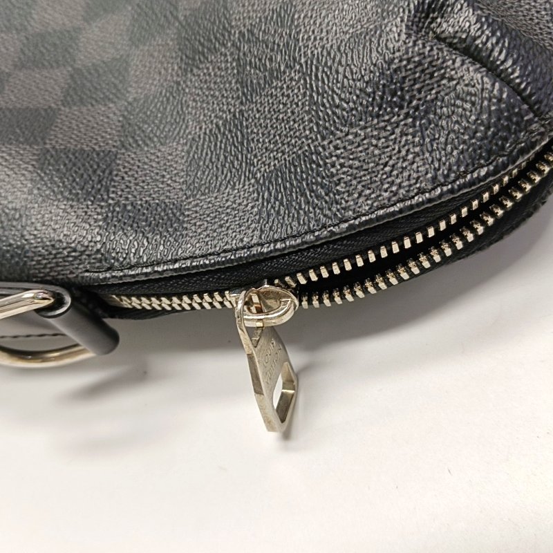 LOUIS VUITTON PORTE-DOCUMENTS 電腦公事包 灰色塗層帆布棋盤格手提包 銀色五金-9