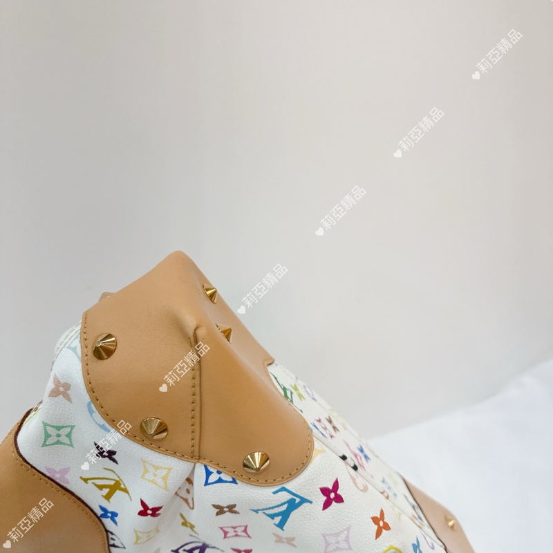 莉亞精品♡ LV 白三彩手提肩背包 二手美包-8