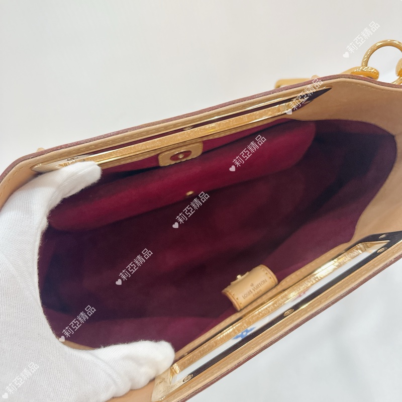 莉亞精品♡ LV 白三彩手提肩背包 二手美包-13