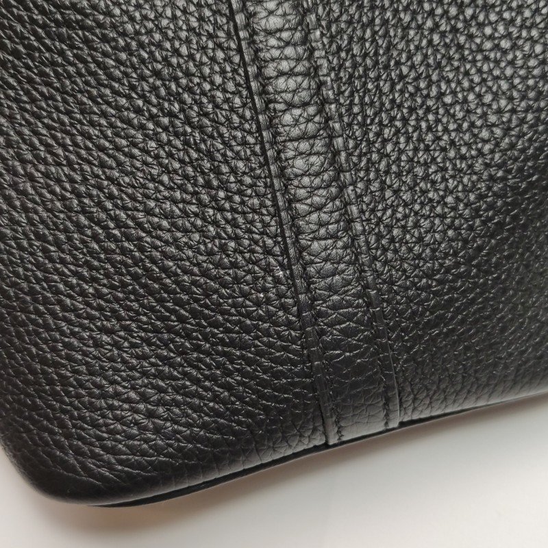 Hermes Picotin菜籃包18手提包Clemence(TC)牛皮金扣89黑色U刻 鑰匙缺失-9