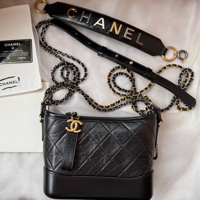Chanel 香奈兒 ❤︎巴黎總店白盒❤︎黑色提把流浪包小號 29開-7