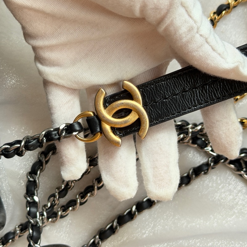 Chanel 香奈兒 ❤︎巴黎總店白盒❤︎黑色提把流浪包小號 29開-19