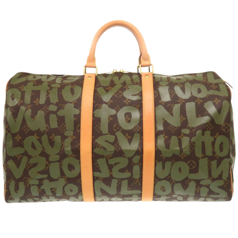 Louis Vuitton Keepall 50 Monogram Graffiti 卡其色波士頓包 M92196 LV 0750 LOUIS VUITTON-1