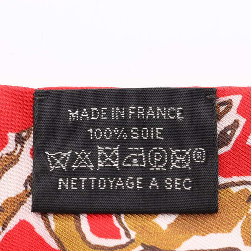 HERMES Twilly CHEVAUX EN LIBERTE 圍巾 絲綢 紅棕色 多色 二手 女士-2