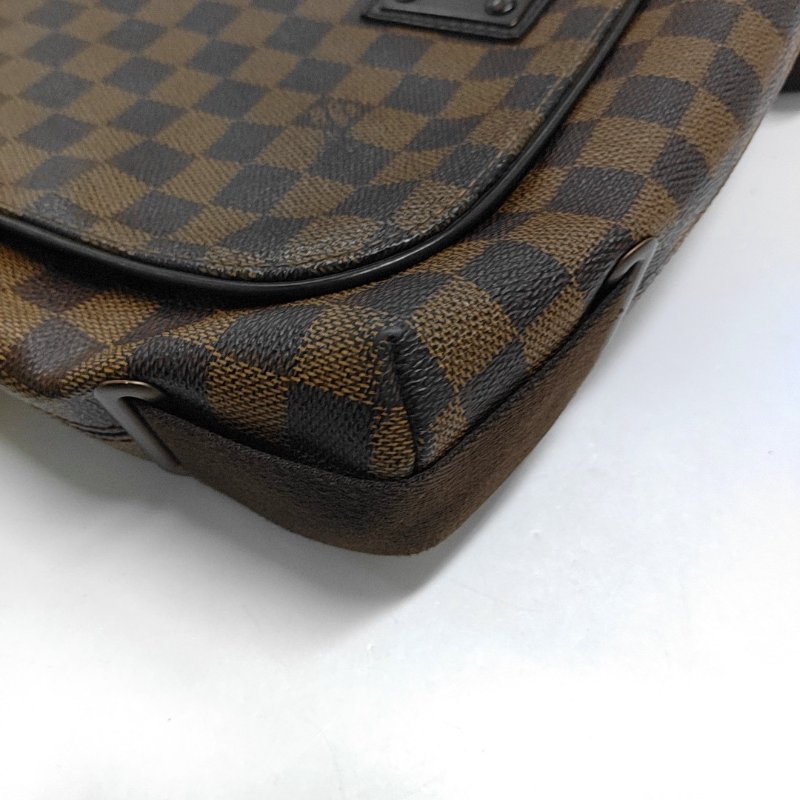 LOUIS VUITTON DISTRICT 中號 棕色塗層帆布棋盤格斜背包肩背包 棕色五金-9