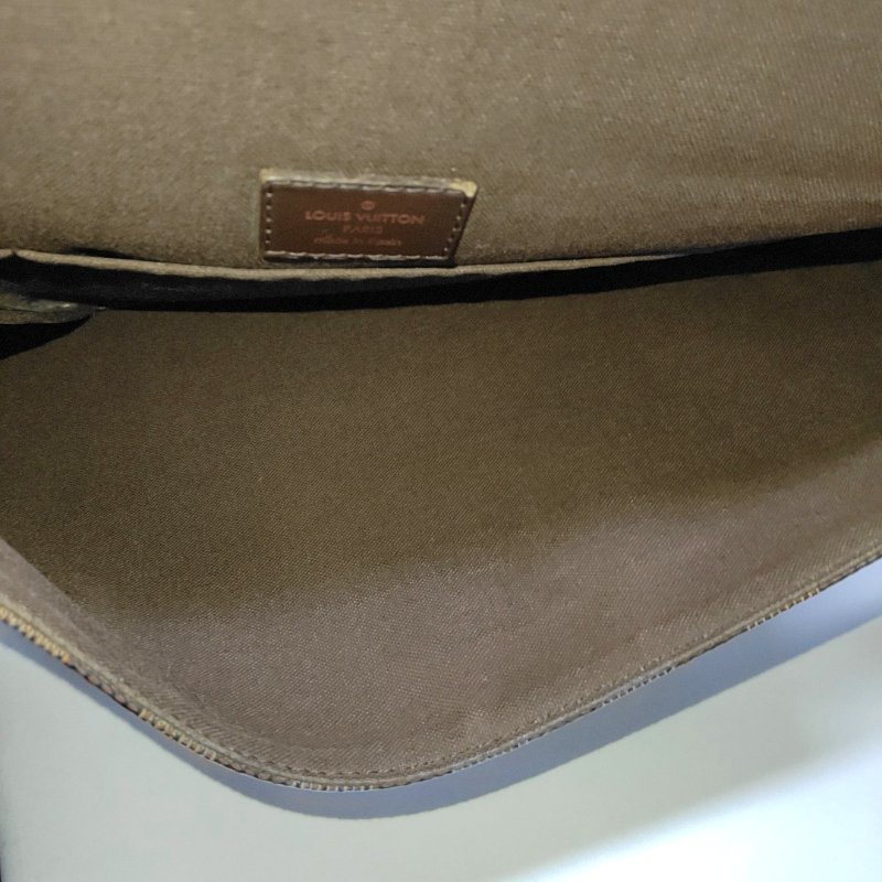 LOUIS VUITTON DISTRICT 中號 棕色塗層帆布棋盤格斜背包肩背包 棕色五金-10