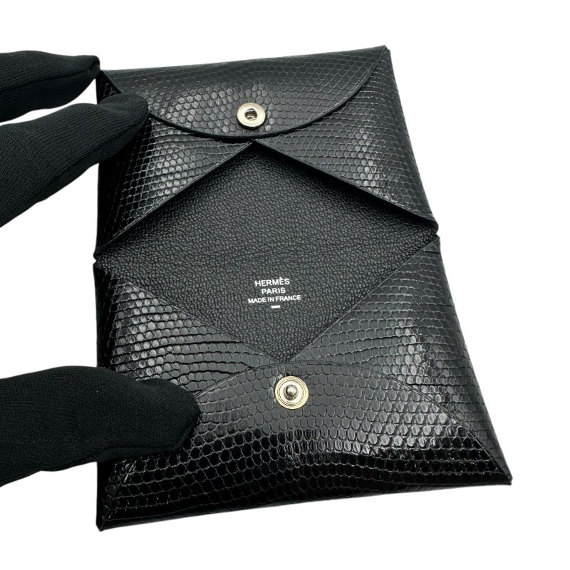 【美收精品】HERMES 黑色蜥蜴皮錢包 B-897【隔月月中將轉賣至日本 上架期限30天】-6
