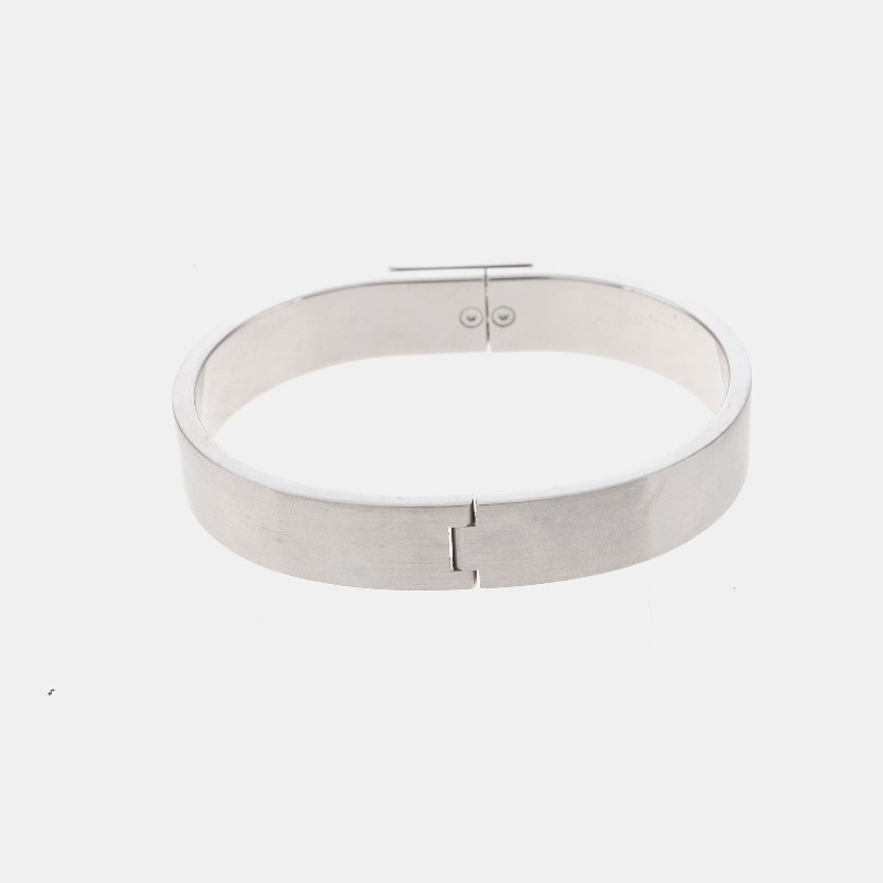 HERMÈS Jet 銀色合金手鐲 周長18cm-3