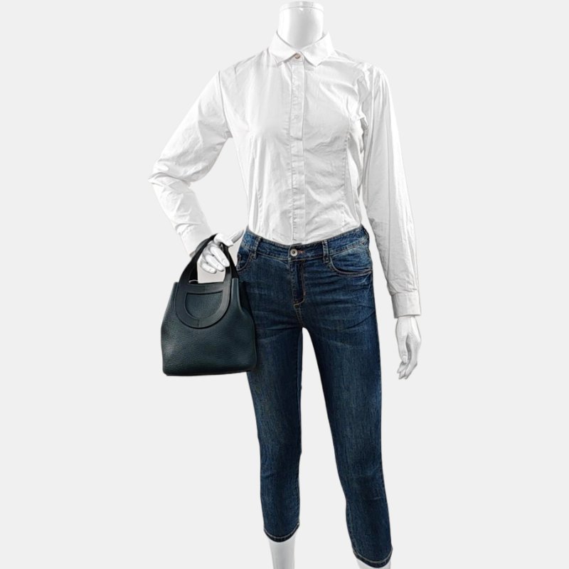 HERMÈS In-The-Loop 18 松柏綠Clemence牛皮豬鼻子手提包 金色五金 U刻-1