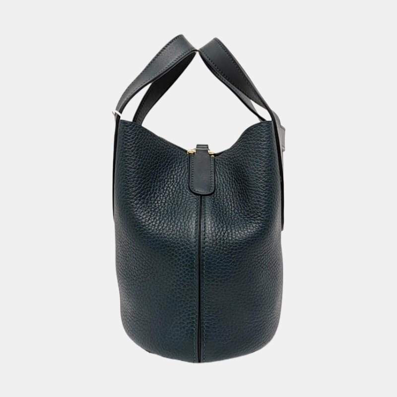 HERMÈS In-The-Loop 18 松柏綠Clemence牛皮豬鼻子手提包 金色五金 U刻-3