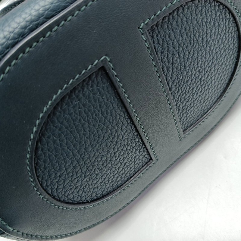 HERMÈS In-The-Loop 18 松柏綠Clemence牛皮豬鼻子手提包 金色五金 U刻-7