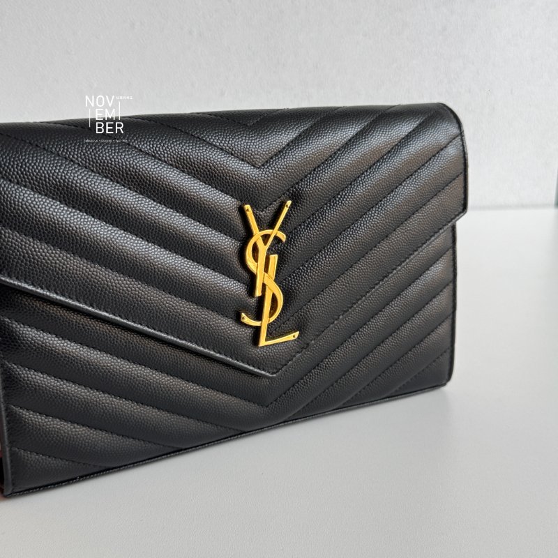 閒置新💖 Saint Laurent YSL 聖羅蘭 WOC 信封包 黑色金釦-1