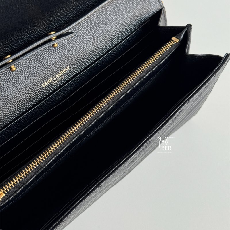 閒置新💖 Saint Laurent YSL 聖羅蘭 WOC 信封包 黑色金釦-4