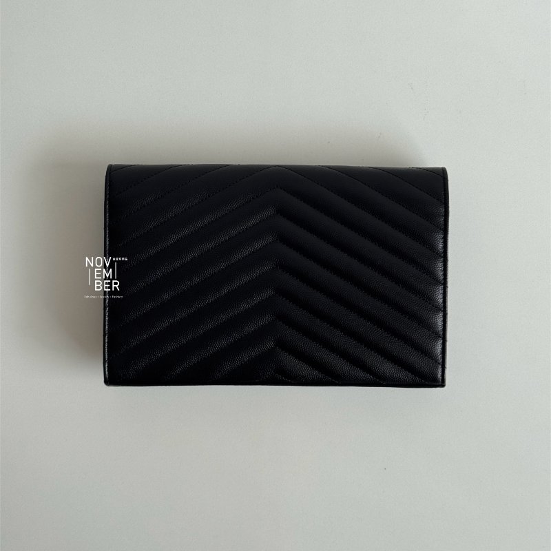 閒置新💖 Saint Laurent YSL 聖羅蘭 WOC 信封包 黑色金釦-5