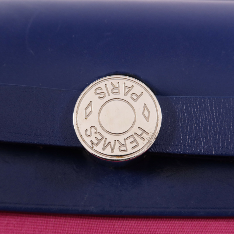 HERMES 帆布Herbag PM銀扣手挽肩背兩用袋Magnolia-5