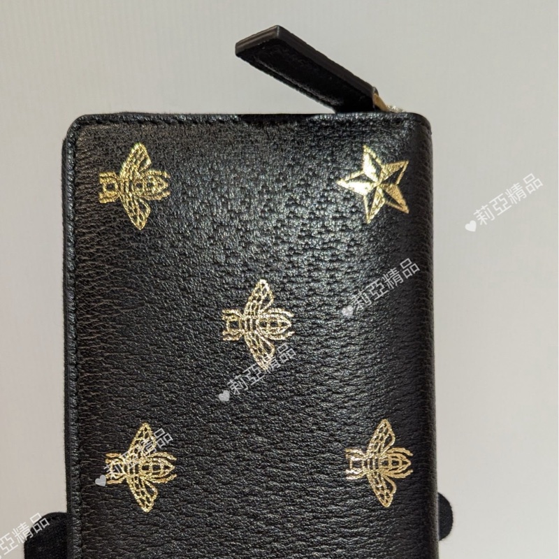 莉亞精品♡Gucci 495062 蜜蜂拉鍊長夾 二手-2