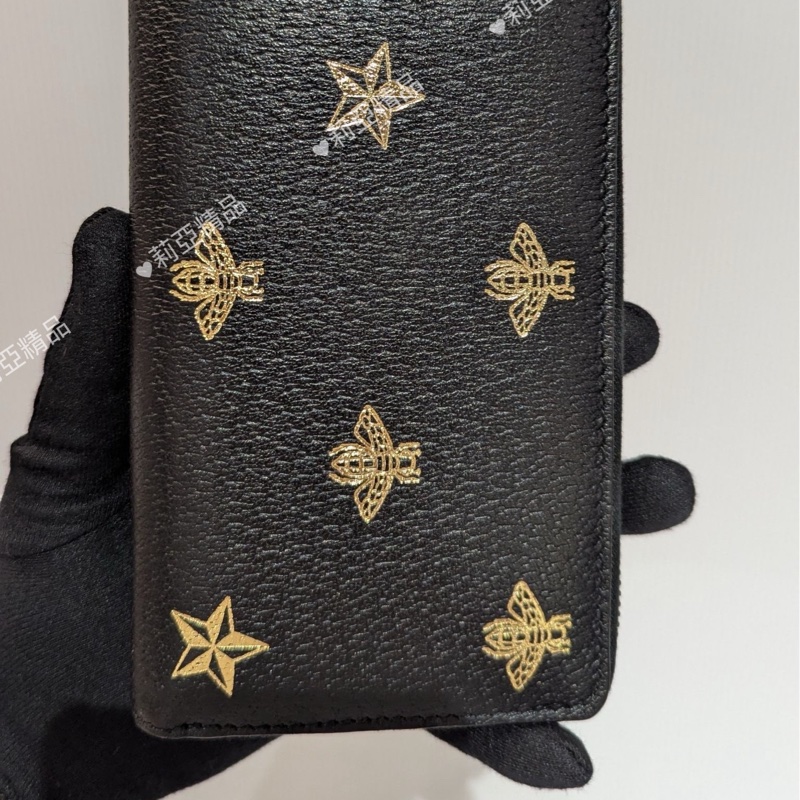 莉亞精品♡Gucci 495062 蜜蜂拉鍊長夾 二手-3