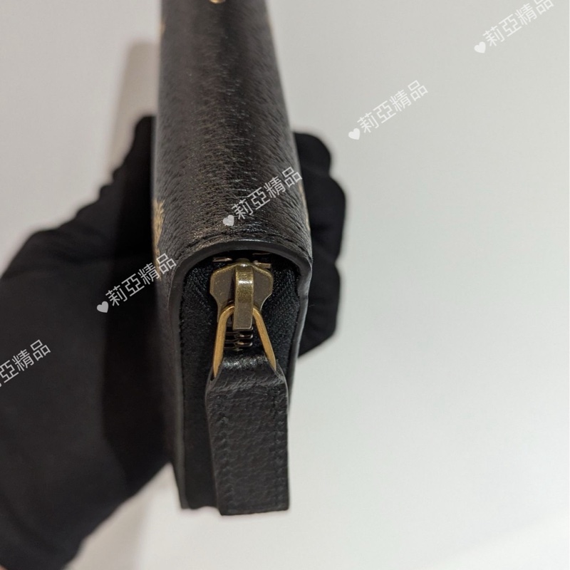 莉亞精品♡Gucci 495062 蜜蜂拉鍊長夾 二手-5