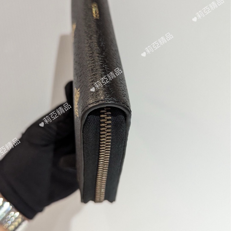 莉亞精品♡Gucci 495062 蜜蜂拉鍊長夾 二手-8
