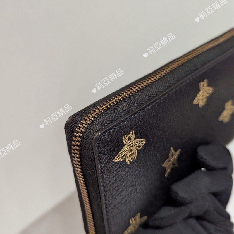 莉亞精品♡Gucci 495062 蜜蜂拉鍊長夾 二手-12