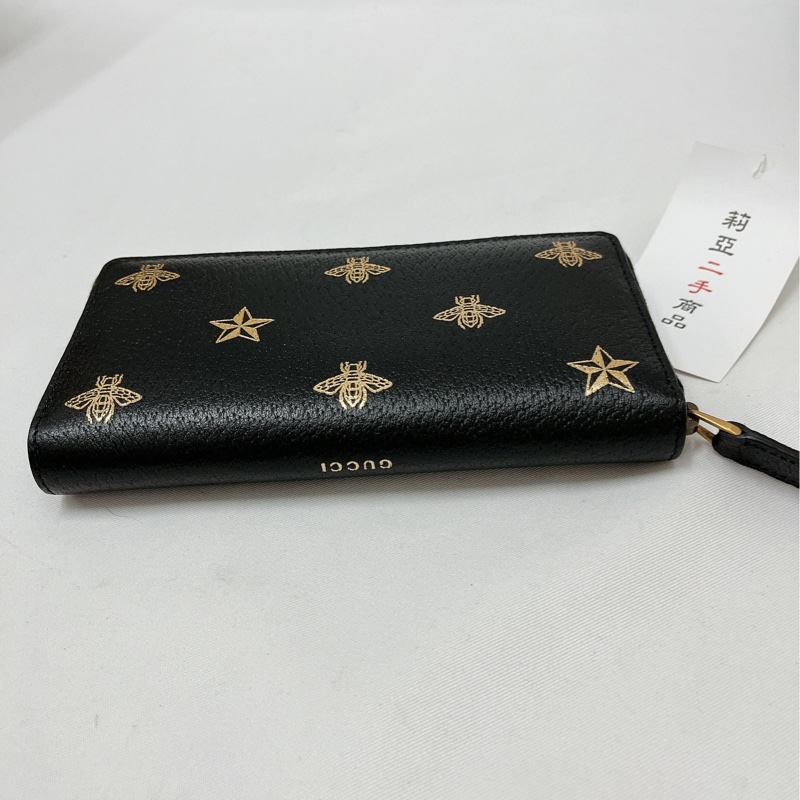 莉亞精品♡Gucci 495062 蜜蜂拉鍊長夾 二手-13