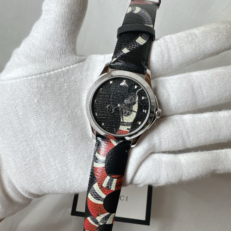 二手Gucci經典珊瑚蛇石英錶 Gucci手錶 Gucci錶 Gucci蜜蜂-2