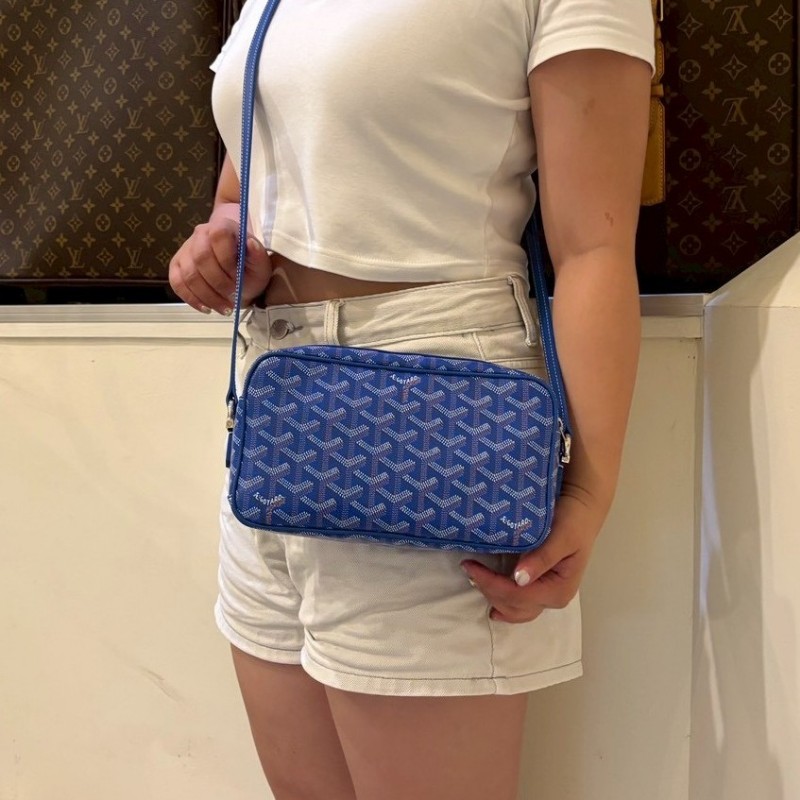 Goyard 藍色印花相機斜背包 CAP-VERT 23-2