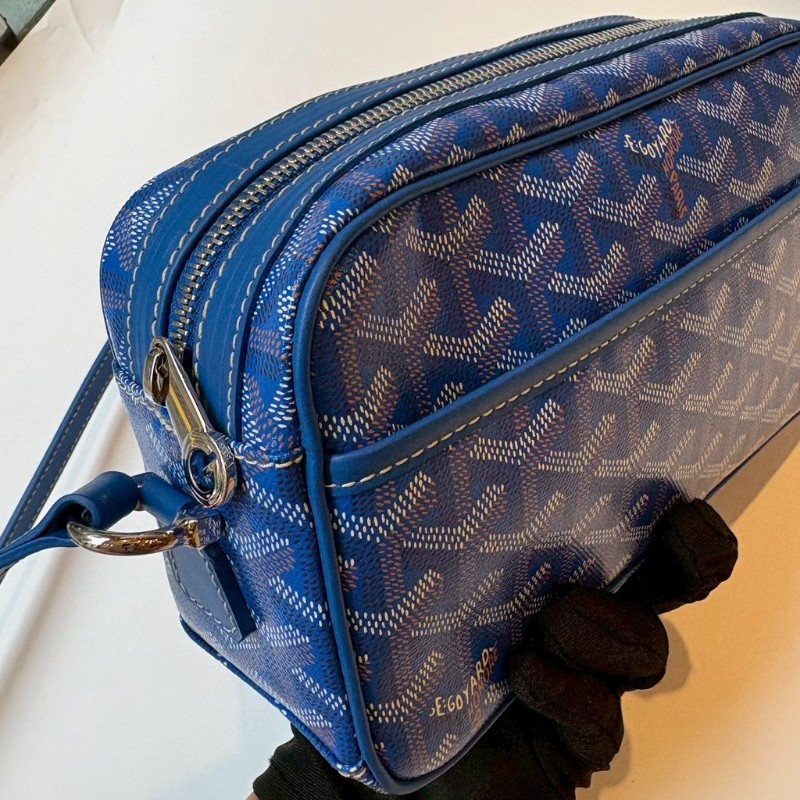 Goyard 藍色印花相機斜背包 CAP-VERT 23-9