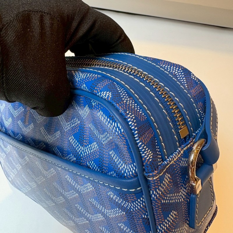 Goyard 藍色印花相機斜背包 CAP-VERT 23-11